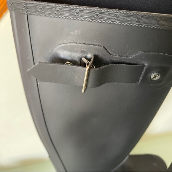 Worn Once Hunter Original Tall Rain Boots Black Refined Women's 7 - Picture 8 of 10